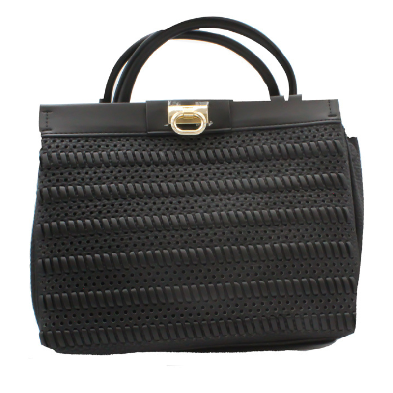 Fiorelli Handbag Flossy Black Weave Grab HandBag