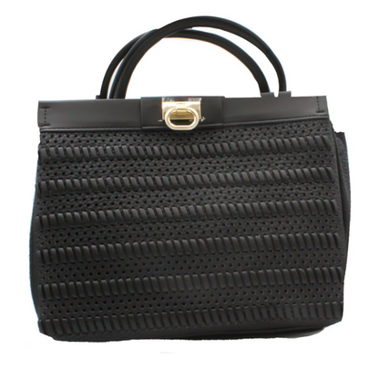 Fiorelli Handbag Flossy Black Weave Grab HandBag