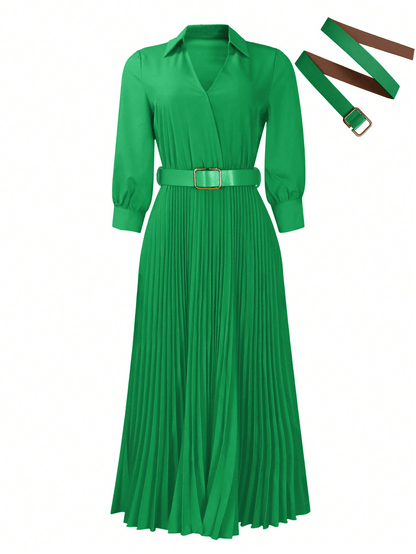 Chic YC Women's 3/4 Sleeve Flared A Line Dress