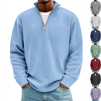 Men's Corduroy Zip Collar Sweatshirt