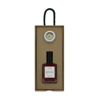 Manucurist Ready To Party Red Velvet Nail Polish & Gold Glitter (Blemished Box)