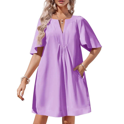 Women's Flutter Short Sleeve Mini Dress