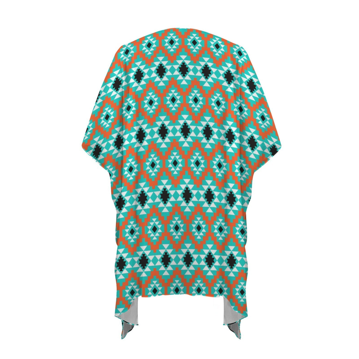 Baha Ranch Turquoise Aztec Duster Kimono Coverup