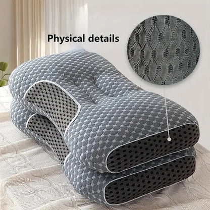 3D Knitted Cotton Massage Pillow – Breathable Neck & Shoulder Support