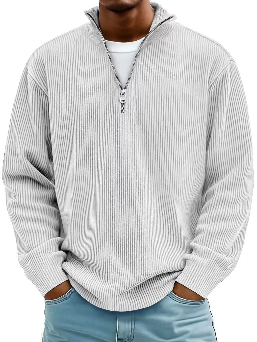Men's Corduroy Zip Collar Sweatshirt