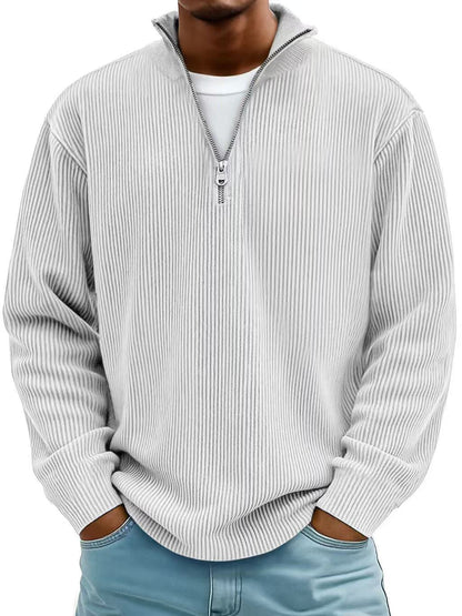 Men's Corduroy Zip Collar Sweatshirt