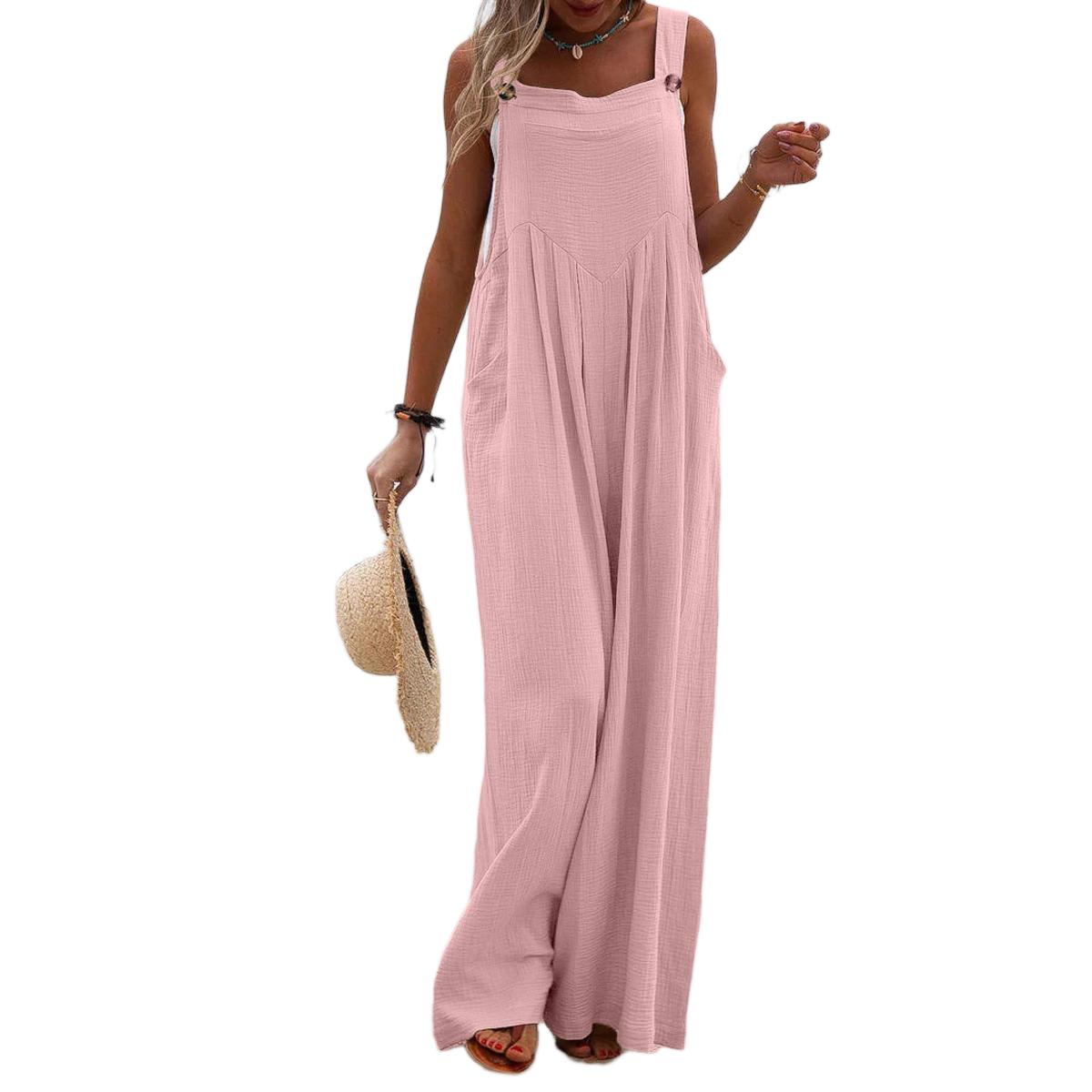 Casual Sleeveless Wide Leg Jumpsuit for Women