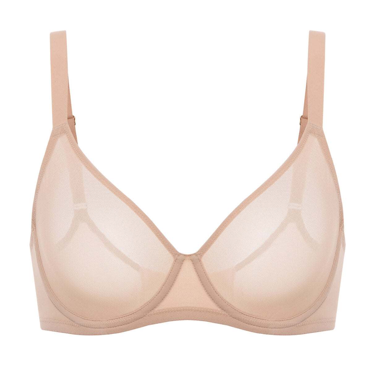 Cosnufy Sheer Mesh Plunge Underwire Full Coverage Bra