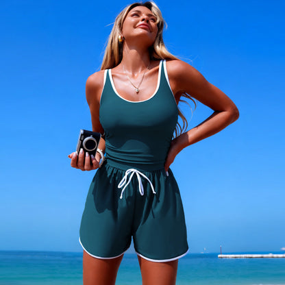 Women's Solid Color Minimalist One Piece Swimsuit Nylon Spandex Lining