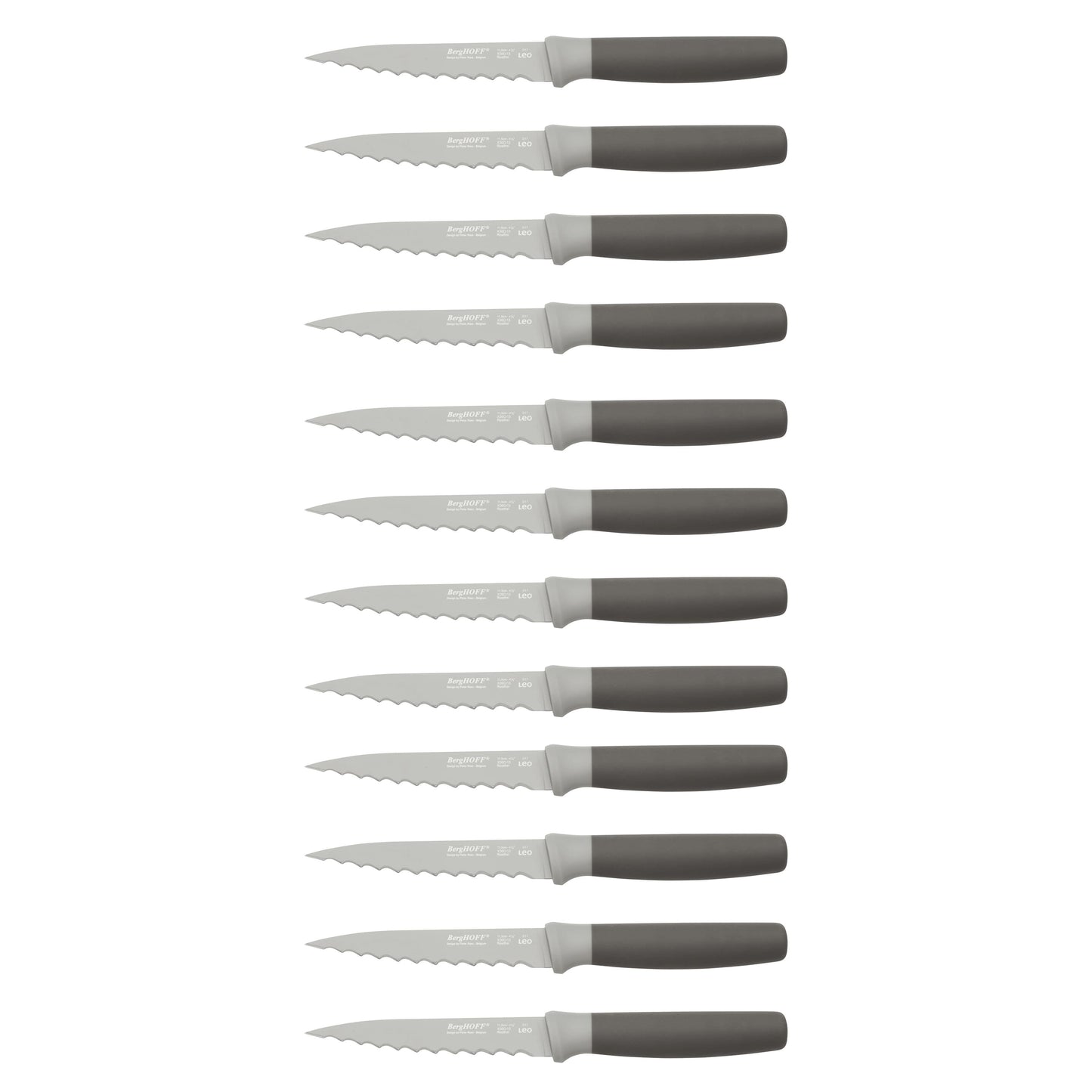 BergHOFF Leo 12pc Stainless Steel Serrated Steak Knives 4.5"
