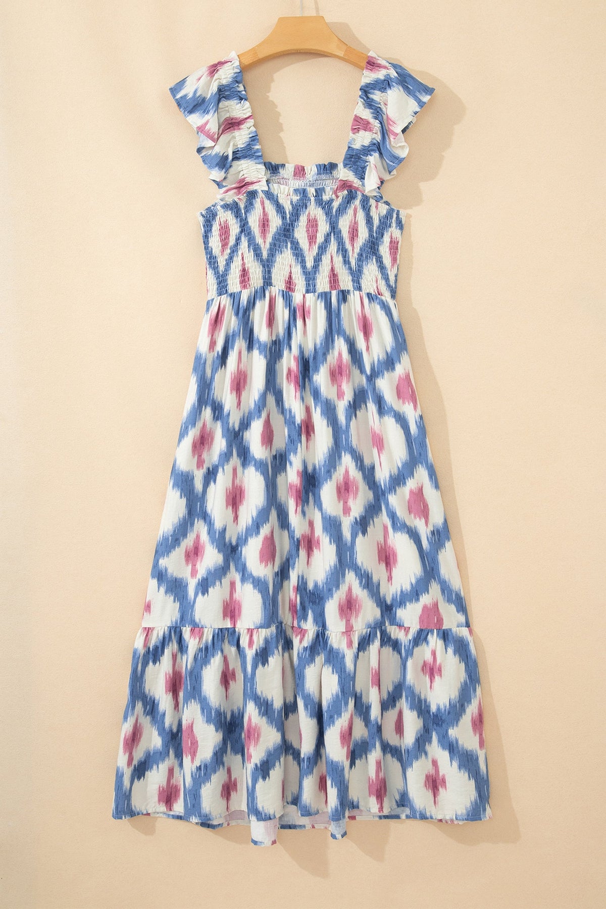 Deborah Waist Ruffle Sleeve Dress