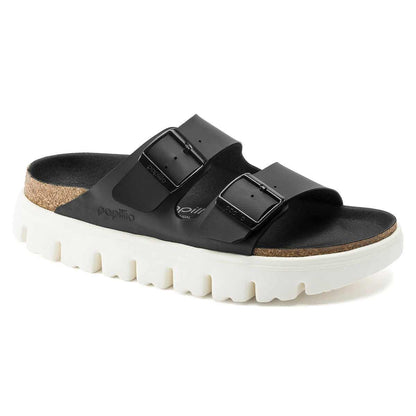 Birkenstock Women's Arizona Platform Birko-Flor Chunky Damasko Black Sandals