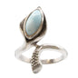 Larimar Stone Sterling Silver Calla Ring Size 8 By Marahlago