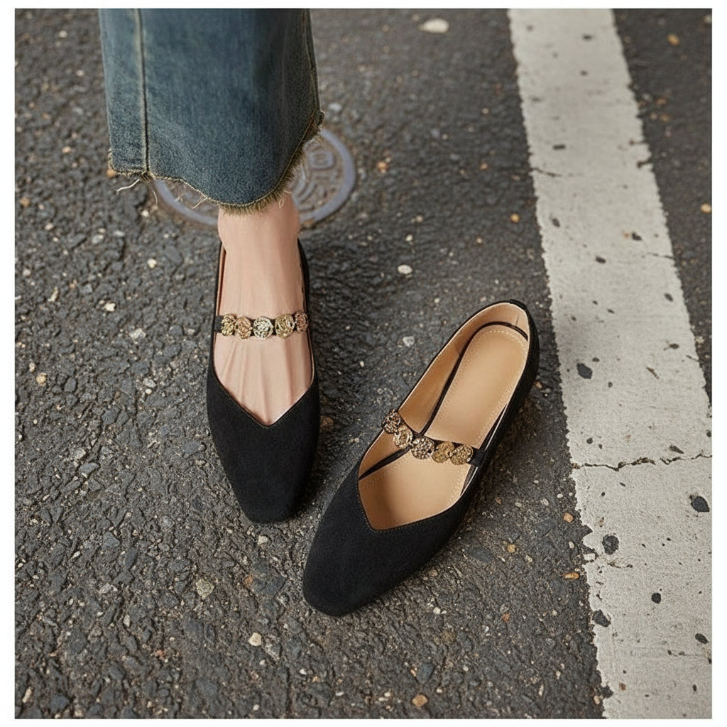 French Retro Square-Toe Suede Pumps – Women’s Low-Cut Autumn Style
