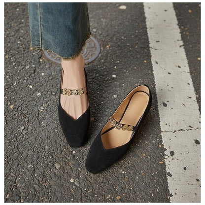 French Retro Square-Toe Suede Pumps – Women’s Low-Cut Autumn Style