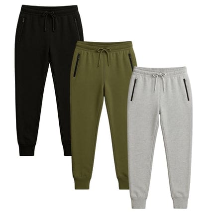 BenBen Womens 3 Pack Zipper Pocket Fleece Jogger