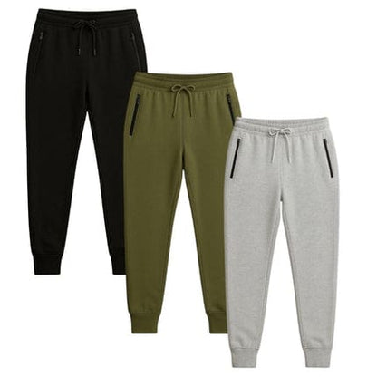 BenBen Womens 3 Pack Zipper Pocket Fleece Jogger