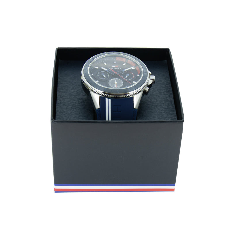 Tommy Hilfiger Men's Watch Blue Rubber Strap Aiden 1791859