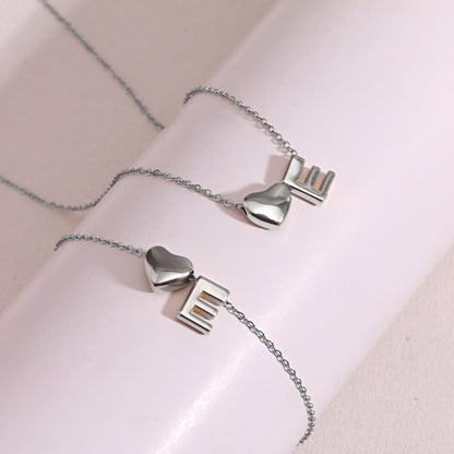 Dainty A-Z Initial Heart Necklace