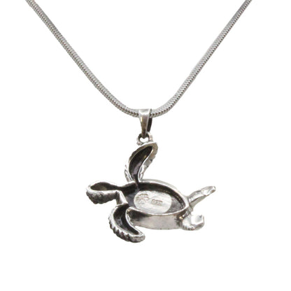 Larimar Stone Sterling Silver Turtle Necklace By Marahlago