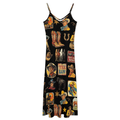 Baha Ranch Vintage Cowboy Collage Western Sun Dress