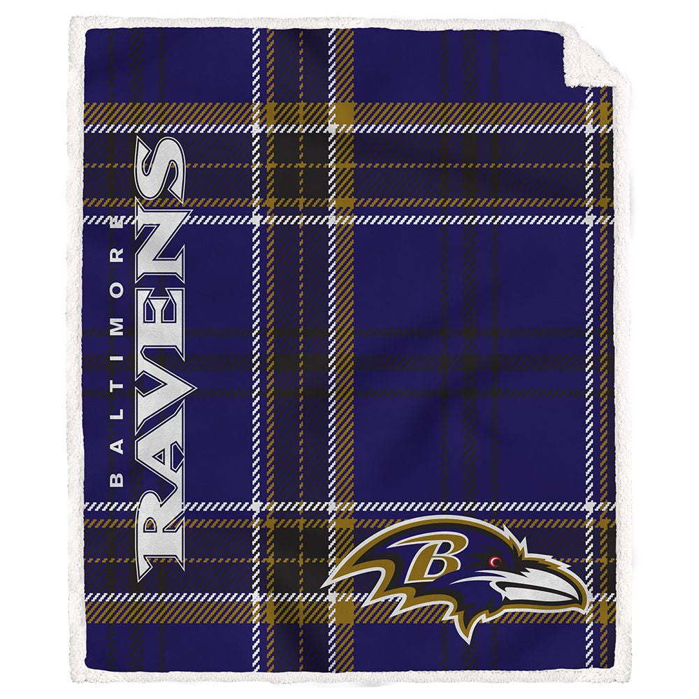Baltimore Ravens NFL Team Classic Plaid Throw 50x60