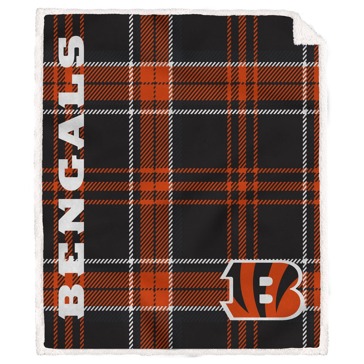 Cincinnati Bengals NFL Team Classic Plaid Throw 50x60