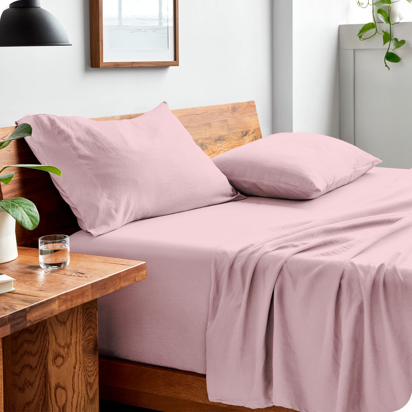 Bare Home Washed Microfiber Sheet Set