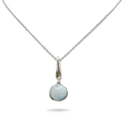 Liquido Larimar Stone Sterling Silver Necklace By Marahlago