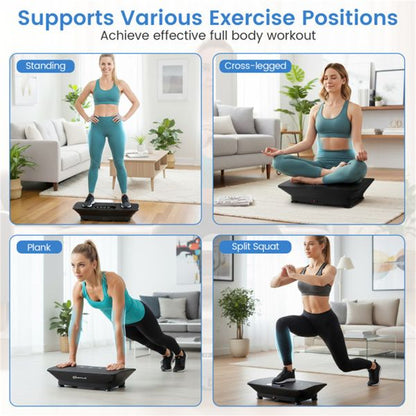 Black Full Body Vibration Plate Exercise Machine, 10 Adjustable Speed Levels with Remote Control & Music Function, 440LBS Weight Capacity