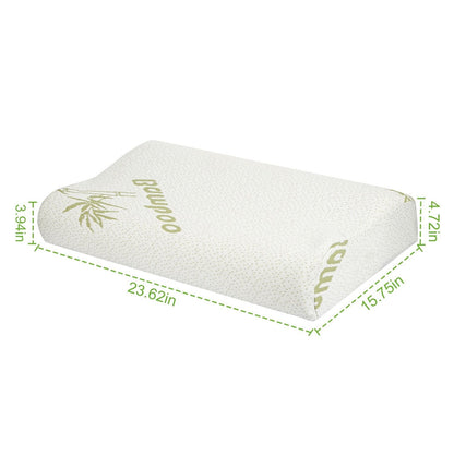 Bamboo Memory Foam Sleep Pillow Contoured Cervical Orthopedic Pillow Neck Support Breath Pillow