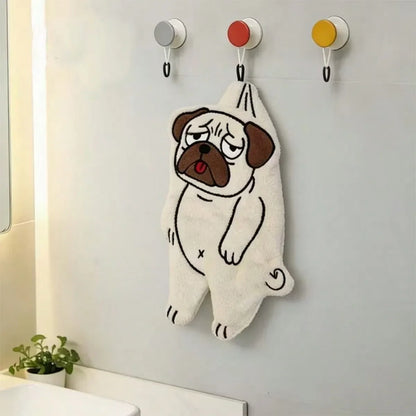 Cute Dog-Shaped Hanging Hand Towel(1/4 PCS)