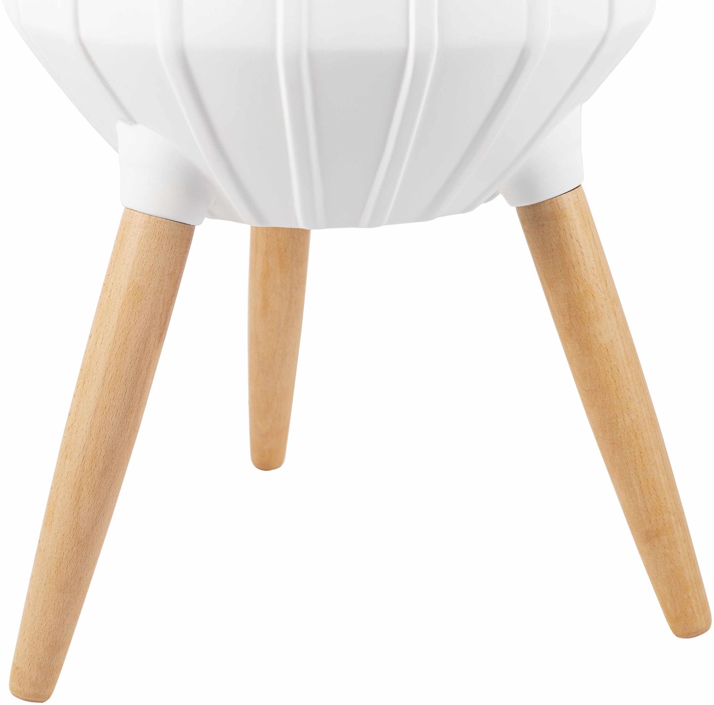 Dunguan White Ribbed Wood Planter - Clearance