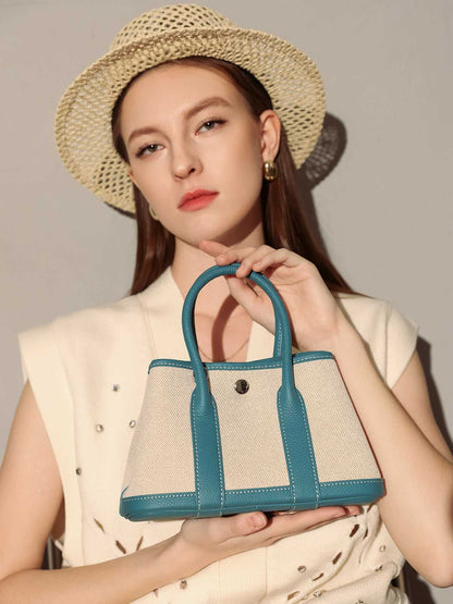 Carefree Canvas and Leather Top Handle Bag