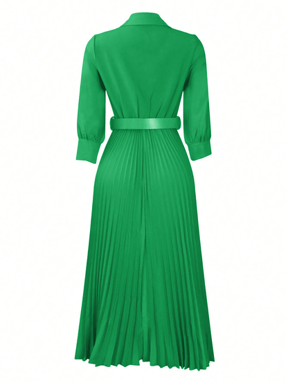 Chic YC Women's 3/4 Sleeve Flared A Line Dress