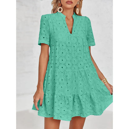 Women’s Summer Lace Dresses Eyelet Casual Flowy Babydoll Swing