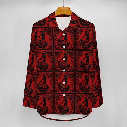 Baha Ranch Colores de Mexico Flamenco Dancer Button Up Shirt