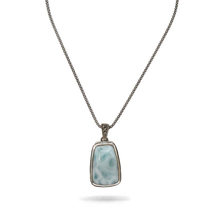 Larimar Stone Sterling Silver Petite Hanna Necklace By Marahlago