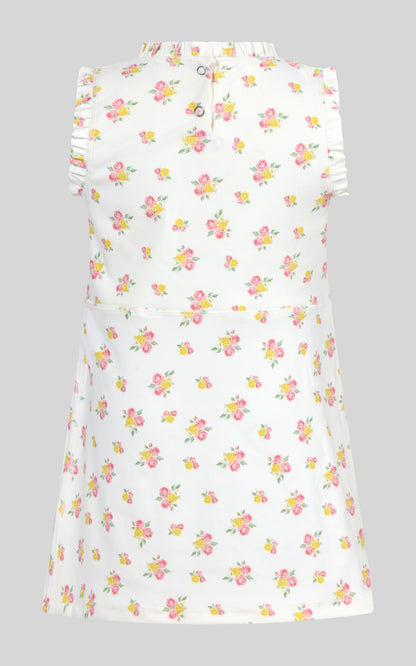 90 Degree by Reflex Toddler Girls Ruffle Dress & 3" Short & Bow Scrunchie
