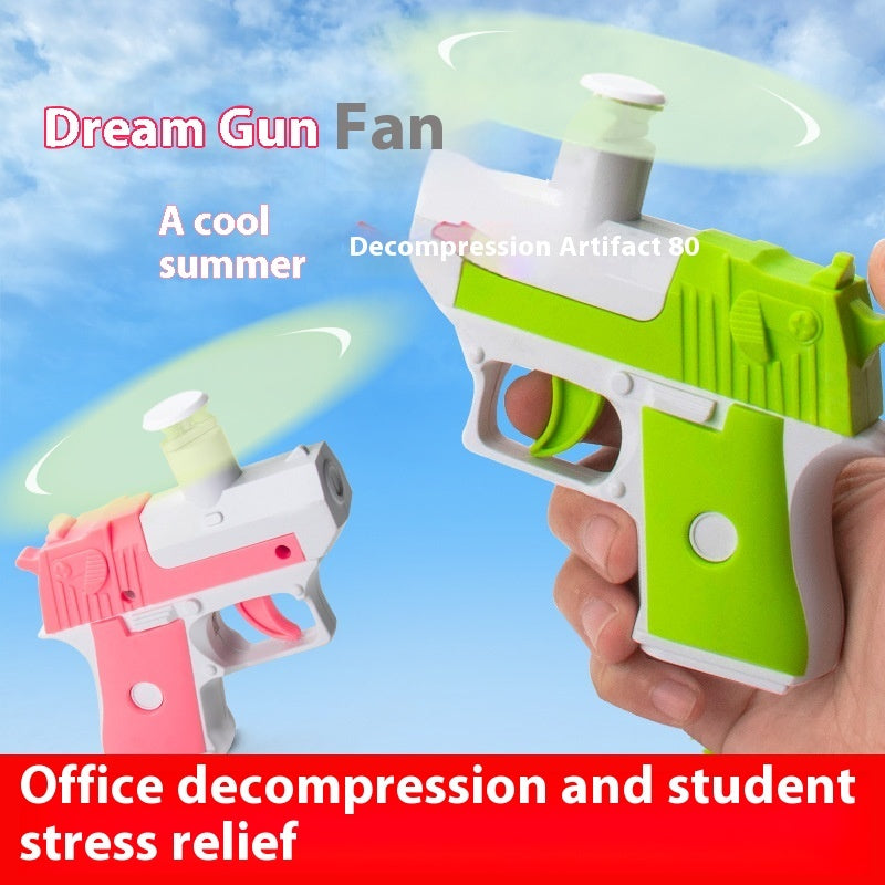 Radish Gun Mini Portable Fan Toy Green Pink Yellow Color Variants