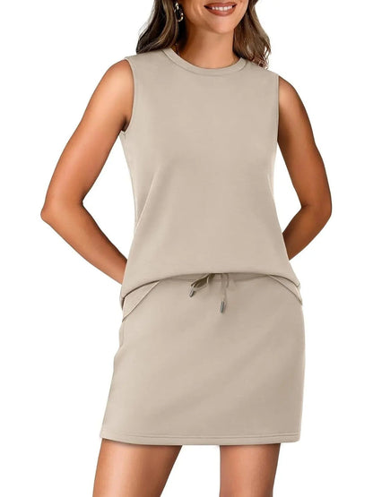 Two Piece Skirt Sets for Women Summer Vacation Outfits Tennis Skirt