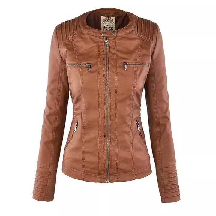 Women's Detachable Leather Jacket
