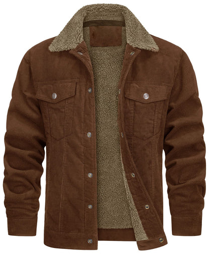 Corduroy Plush Lapel Jacket
