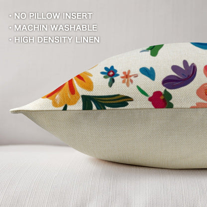Colores de Mexico Floral Pillow Case Custom Pillow Case Made in America