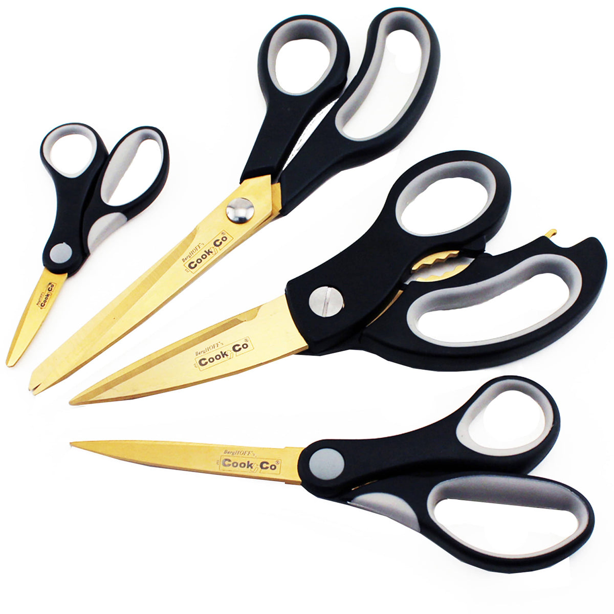 BergHOFF Studio 4Pc Stainless Steel Scissors Set, Gold
