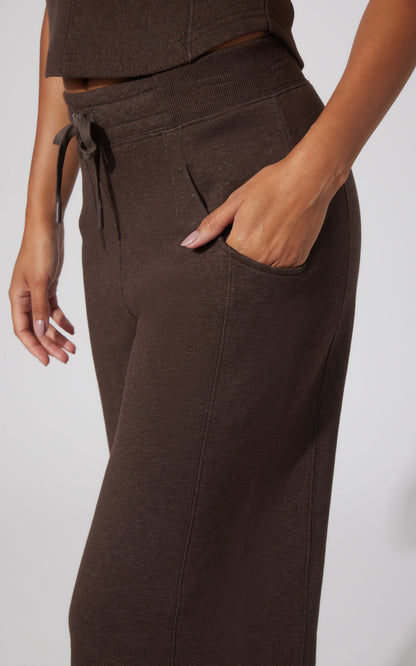 90 Degree by Reflex Terry Corset Tank & Fleece Wide Leg Pant Set
