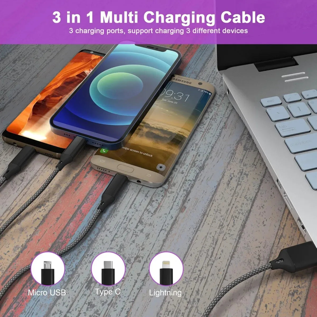 3-in-1 Multi Charging Cable