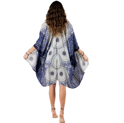 Lotus and Luna Mandala Kimono Coverup - Cape Cod