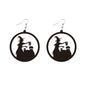 Black Acrylic Witch Silhouette Drop Earrings