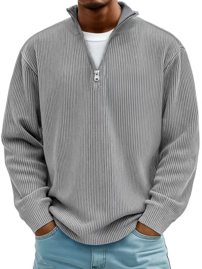 Men's Corduroy Zip Collar Sweatshirt